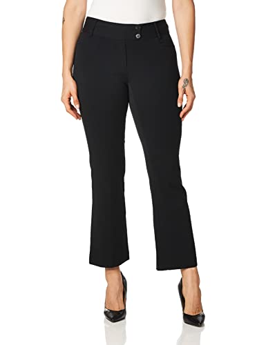 Rafaella Women's Petite Curvy-Fit Gabardine Pant, Short Inseam Black, 14 Petite