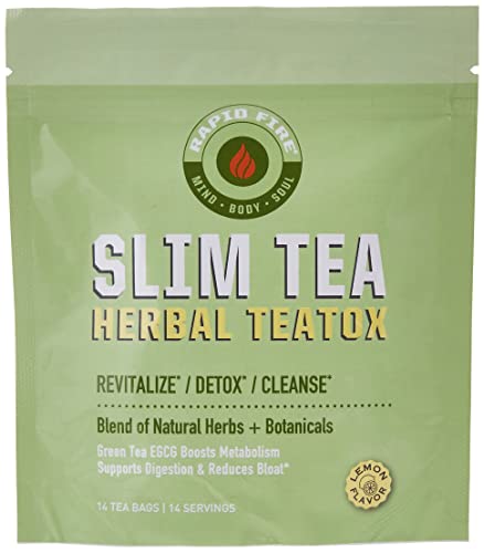 Rapid Fire Slim Tea 14 Day Herbal Teatox, Blend Of 14 Natural Herbs and Botanicals, 14 Servings