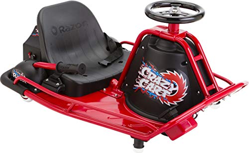 Razor Crazy Cart - 24V Electric Drifting Go Kart - Variable Speed, Up to 12 mph, Drift Bar for Controlled Drifts