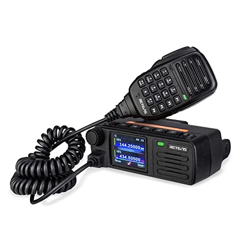 Retevis RT73 DMR Radio, Dual Band Mobile Transceiver, Digital Mobile Radio with GPS APRS, 200000 Contacts 2 Time Slot, 2m 70cm Mini Mobile Two Way Radio for Vehicle Jeep(1 Pack)