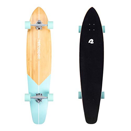 Retrospec Zed Longboard Skateboard Complete Cruiser | Bamboo & Canadian Maple Wood Cruiser w/Reverse Kingpin Trucks for Commuting, Cruising, Carving & Downhill Riding