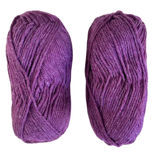 Revolution Fibers - Set of 2 Gorgeous DK Weight Yarn Skeins | 80% Merino Wool, 20% Silk Yarn Blend | DK Weight #3, 3.5 Ounces/100 Grams, 240 Yards in Total | Knitting & Weaving (Desert Rose Purple)