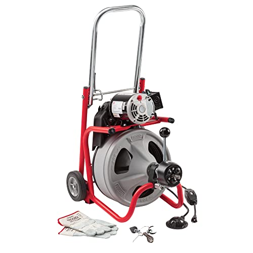 RIDGID K-400 Drain Cleaning 115-Volt Drum Machine Kit with AUTOFEED Control and C-32IW 3/8" x 75' Cable