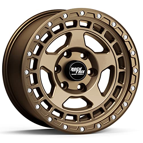 RockTrix RT115 17 inch Wheel Compatible with 01-23 Toyota Tacoma 6x5.5" (6x139.7) Bolt Pattern, 17x9 (-12mm Offset), 106.1mm Bore, Matte Bronze, Also fits 02-23 4Runner, FJ Cruiser, 99-06 Tundra