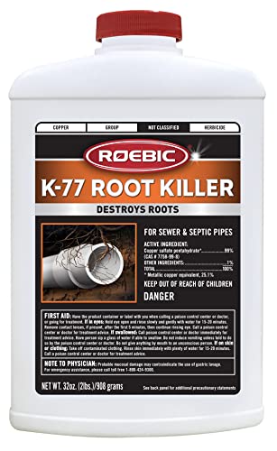 Roebic K-77 Root Killer for Sewer and Septic Systems, Clears Pipes and Stops New Growth, Safe for All Plumbing