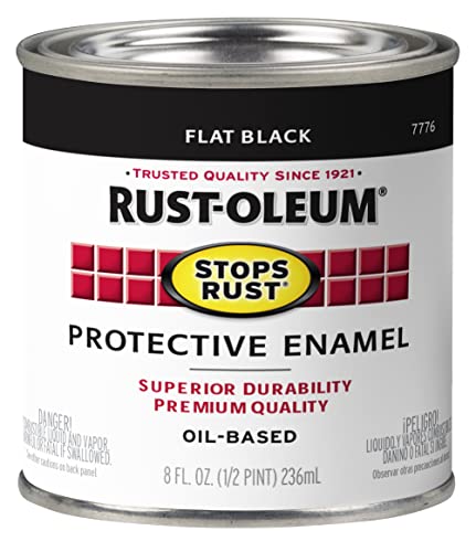 Rust-Oleum 7776730 Protective Enamel Paint, 8-Ounce, Flat Black