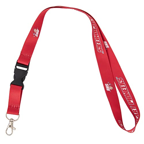 Sacred Heart University Lanyard Pioneers SHU Car Keys ID Badge Holder Keychain Detachable Breakaway Snap Buckle (Red)