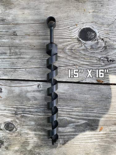 Sasquatch - 1.5 x 16 inch Scotch Eye Wood Auger Drill Bit For Bushcraft and Camping | Hand Auger | For Bushcraft Backpack | Perfect Addition To Survival or Camping Gear Packs