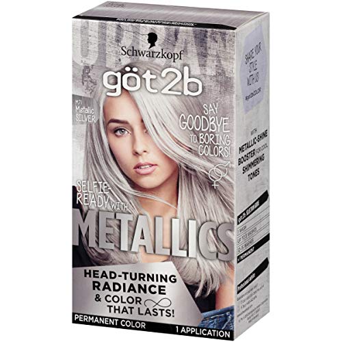 Schwarzkopf Got2b Metallics Permanent Hair Color, M71 Metallics Silver