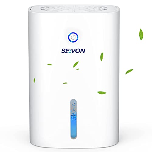 SEAVON Dehumidifiers for Home, 2200 Cubic Feet (215 sq ft), Portable Compact 27oz Capacity Quiet Mini Dehumidifier for Bedroom, Basements, Bathroom, Garage, Wardrobe Closet, Kitchen, Office, RV