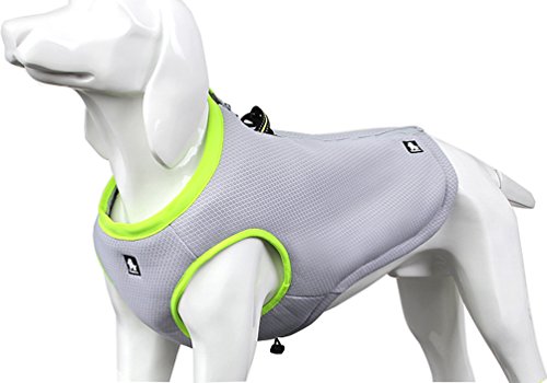 SGODA Dog Cooling Vest Harness Cooler Jacket Grey Green Large