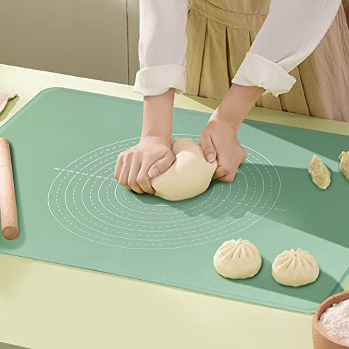 Silicone Baking Mat Extra Large Non-stick Baking Mat With High Edge, Food Grade Silicone Dough Rolling Mat For Making Cookies, Macarons, Multipurpose Mat, Countertop Mat, Placemat (16"X24")