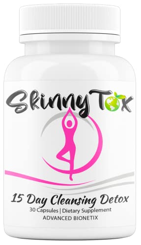 Skinnytox 15 Day Colon Cleanse Detox, Supports Healthy Bowel Movements Flushes Toxins, Boosts Energy. All Natural Weight Management w/ Probiotics. Formula Based on Clinical Research Safe Effective