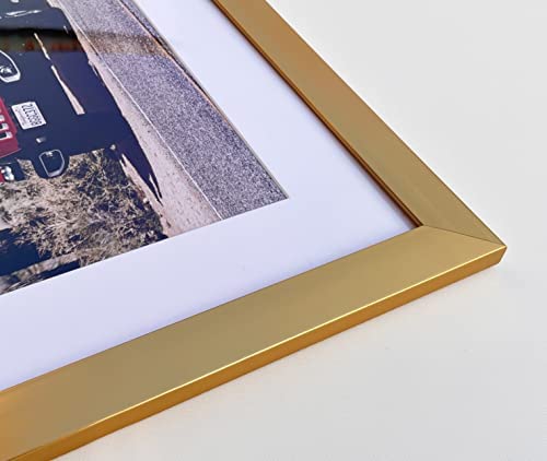 skyDrama 20x24 Picture Frame in Gold - with Polished Plexiglass - Horizontal and Vertical Formats for Wall with Included Hanging Hardware