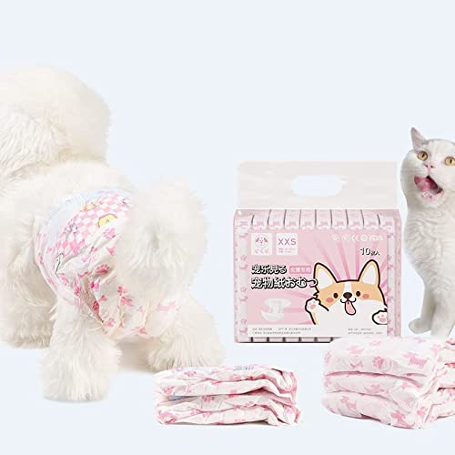 Small Female Cat Diapers ，Small/Medium Disposable Diaper ，Disposable Sanitary Panties Physiological Period Diaper and Surgical Recovery, Female Cat Diapers Ultra Protection