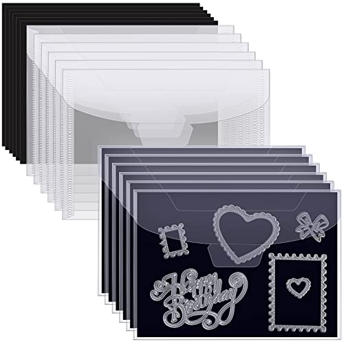 Stamp and Die Storage Bag Bulk and Rubber Magnetic Sheets Clear Storage Pockets Stamp Stencil Envelope Case Magnetic Sheets Dies Storage for Card Making (80 Pcs)