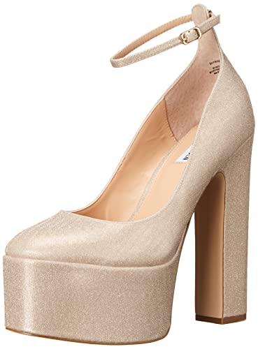 Steve Madden Women's SKYRISE Pump, Gold Glitter, 8.5