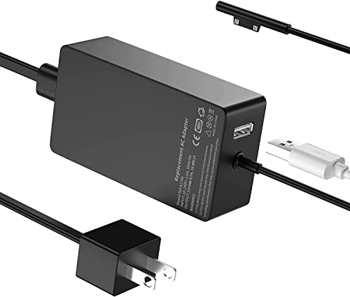 Surface Pro Charger -98W Super Fast Charger for Surface Pro 7/6/5/4/3 Power Supply Adapter, Compatible with Microsoft Surface Book Laptop/Tablet，Works with 65W&44W&36W&24W(6.8 Ft Cord)…