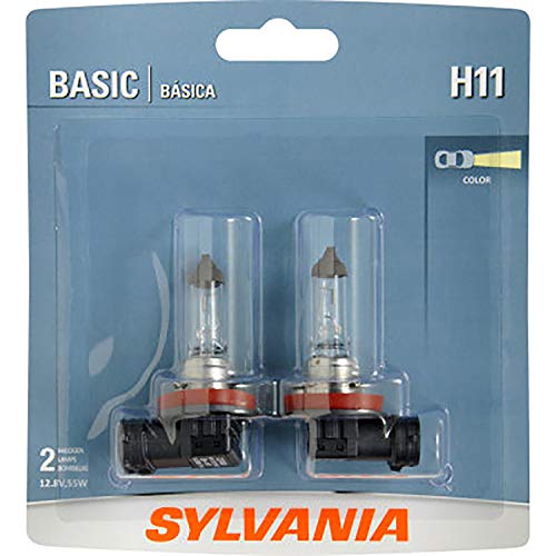 SYLVANIA - H11 Basic - Halogen Bulb for Headlight, Fog, Daytime Running Lights, and Cornering Applications (Contains 2 Bulbs)