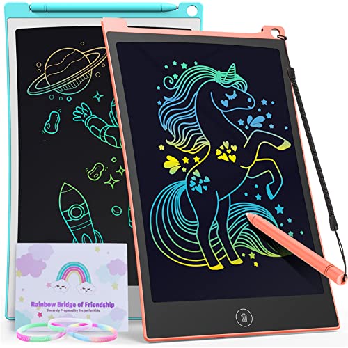 TECJOE 2 Pack LCD Writing Tablet, 8.5 Inch Colorful Doodle Board Drawing Tablet for Kids, Kids Travel Games Activity Learning Toys Birthday Gifts for 3 4 5 6 Year Old Boys and Girls Toddlers