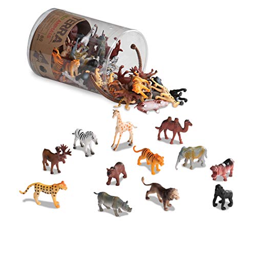 Terra by Battat – Assorted Miniature Wild Animal Toys For Kids 3+ (60 Pc) Multi, 2"