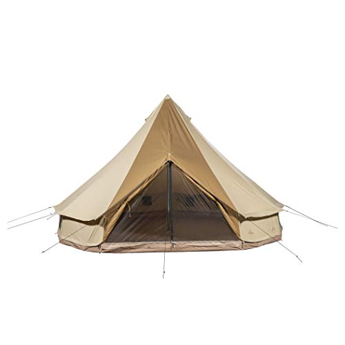TETON Sports Sierra 20 Canvas Bell Tent; Waterproof 16 Person Family Camping Tent, Brown