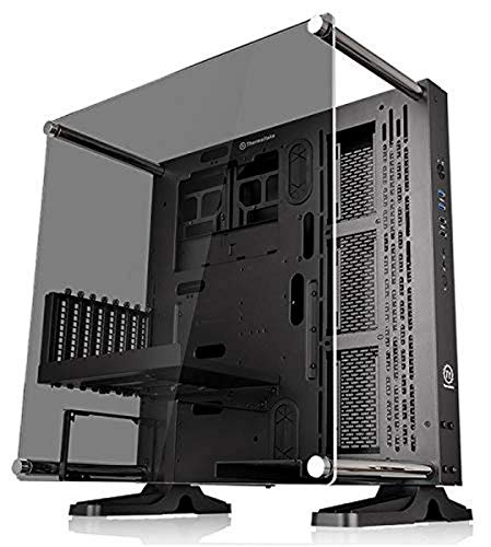 Thermaltake Core P3 ATX Tempered Glass Gaming Computer Case Chassis, Open Frame Panoramic Viewing, Glass Wall-Mount, Riser Cable Included, Black Edition, CA-1G4-00M1WN-06