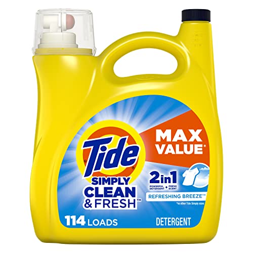 Tide Simply Liquid Laundry Detergent Refreshing Breeze, 114 loads (Packaging May Vary)