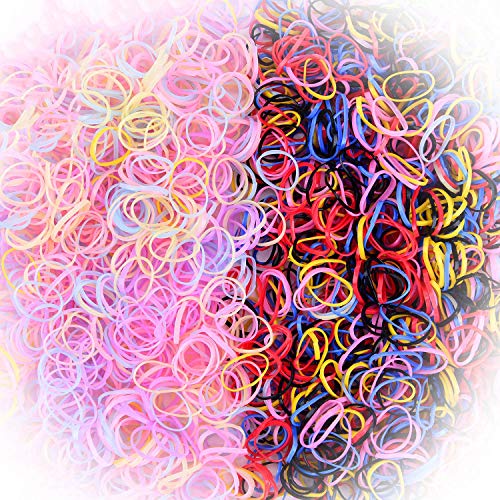 Toddlers Hair Ties for Kids Girls Baby Elastic Mini Hair Bands 1800pcs No Damage Hair Rubber Bands Multi Candy&Deep Color Hair Holder (Jelly colors + Deep colors)