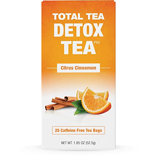 TotalTea Caffeine Free Detox Tea, Slimming Tea with Chamomile, Ginger root tea, and Hibiscus for Colon Cleanse and Weight L0SS – Natural Citrus Cinnamon Herbal Tea for Digestive Health (25 Bags)