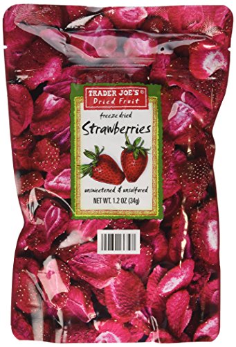 Trader Joe's Dried Fruit Freeze Dried Strawberries Unsweetened and Unsulfured 1.2 OZ (3 Pack )