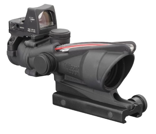 Trijicon 4x32mm ACOG Dual Illumination Red Chevron .223 Reticle 3.25 MOA RMR Sight TA51 Mount Black Optics