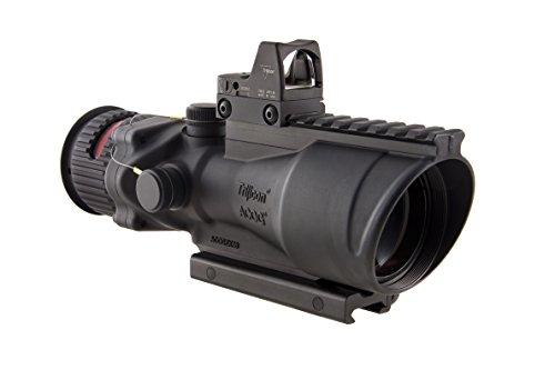 Trijicon 6x48mm ACOG Dual Illumination Red Chevron .308 Ret Rail 6.5 MOA RMR 2 Sight TA75 Mount Black Optics