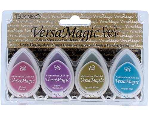 Tsukineko VersaMagic Dew Drop Inkpad of All Kinds, 4-Pack, Jewel Box