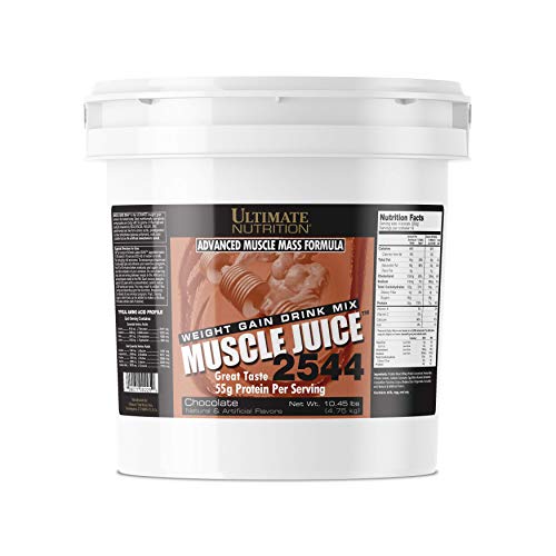 Ultimate Nutrition Muscle Juice 2544, Lean Muscle Mass Classic Gainer, Weight Gain Drink Mix, Blend of Whey Protein Concentrate, Whey Protein Isolate, Casein and Egg Whites, 10.45 Pounds, Chocolate