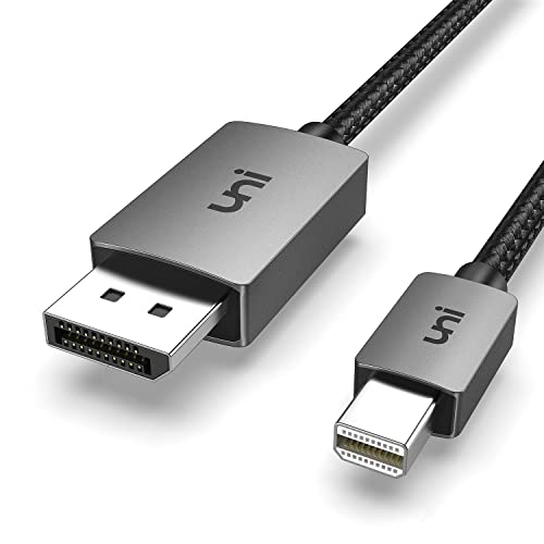 uni 4K Mini DisplayPort to DisplayPort Cable 6ft (4K@60Hz, 2K@144Hz), Bi-Directional Mini DP to DP Cable, Sturdy Aluminum Thunderbolt to Display Port Compatible with iMac, MacBook Air/Pro, Surface Pro