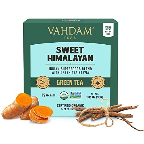 VAHDAM, Sweet Himalayan Detox Tea (15 Tea Bags) | SUPERFOODS Blend - Detox Tea | 100% Natural Detox Tea | Easy Brewing and Tastes Delicious
