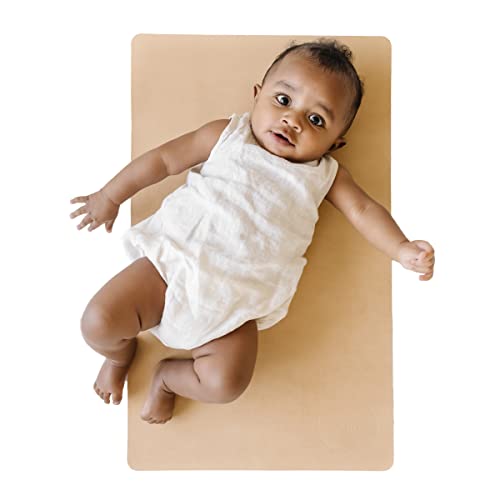 Vegan Leather Diaper Baby Changing Pad - Portable, Wipeable & Reusable Mat - 16" X 26" - Foldable for Travel