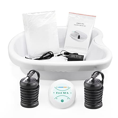 veicomtech Ionic Foot Bath Detox Machine, Ion Detox Foot Bath Cleanse, Foot Detox Spa for Home Use Salon Beauty SPA Club(2 Arrays, 100 Liners) Green