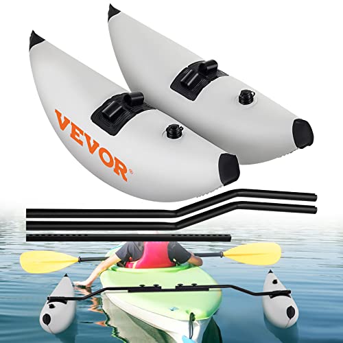 VEVOR Kayak Outrigger Stabilizers, 2 PCS, PVC Inflatable Outrigger Float with Sidekick Arms Rod, Standing Float Stabilizer System Kit for Kayaks, Canoes, Fishing Boats