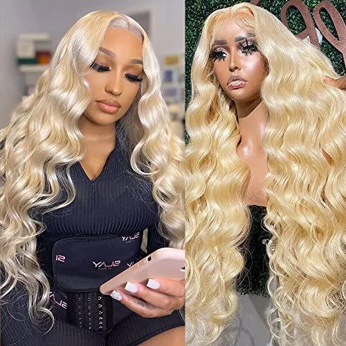 Viennois 40 Inch 613 Lace Front Wig Human Hair 13x4 613 Frontal Wig Body Wave Blonde Wig Human Hair 613 HD Lace Frontal Wig Pre Plucked with Baby Hair