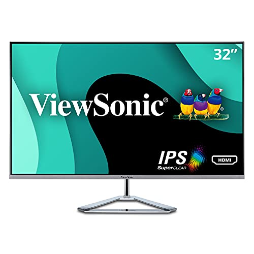 ViewSonic 32 Inch 1080p Widescreen IPS Monitor with Ultra-Thin Bezels, Screen Split Capability HDMI and DisplayPort (VX3276-MHD)