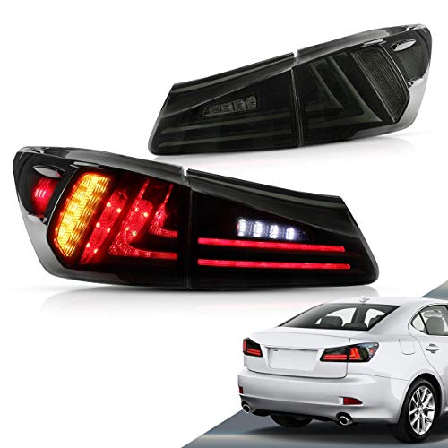 VLAND Led Tail lights Compatible with Base Sedan Lexus IS250 IS350 IS22d 2006-2012 ISF 4-Door 2008-2015(Not for IS250C Convertible 2-Door) Smoke/Tinted