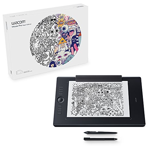 Wacom (PTH860P) Intuos Pro Paper Edition digital graphic drawing tablet for Mac or PC, Large, New Model, Black