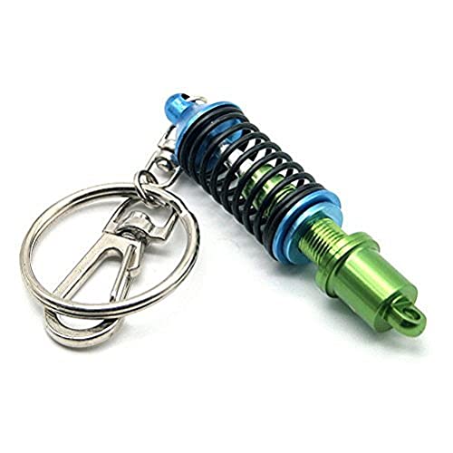 Waterwood Creative Auto Part Model TEIN Coilover Shock Absorber Keychain Key Chain Ring-Green&Black&Blue