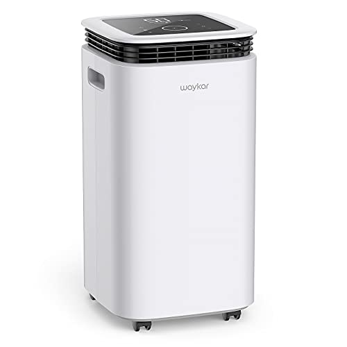 Waykar 2500 Sq. Ft Home Dehumidifier with Drain Hose for Bedrooms, Basements, Bathrooms, and Laundry Rooms - with Intelligent Touch Control and 3 Air Outlets, 24 Hr Timer, and 0.58 Gallon Water Tank