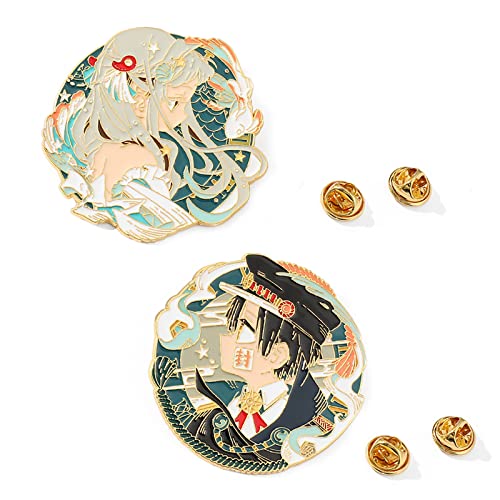 WDLYAN 2-4PCS Toilet-Bound Hanako-kun Enamel Pins Set - Badge anime brooch pins for backpacks - Anime Manga Yashiro Nene Hanako Kun Yugi Amane Cosplay Brooches Lapel Pins (2 pcs)