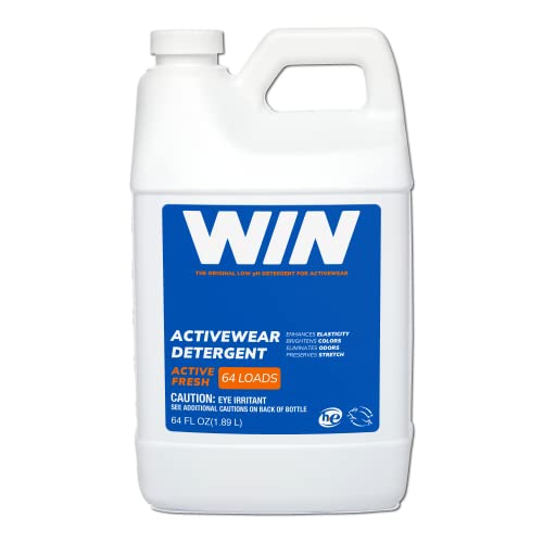 WIN Activewear Laundry Detergent Scented - Preserve Elastic, Brighten Colors, and Remove Odors. Made for Running Yoga Gym Microfiber Workout Clothes and Football Hockey Baseball Soccer Lacrosse Sports Uniforms - Active Fresh (Blue), 64 Fl Oz