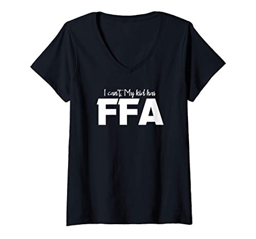 Womens I Can't My Kid Has FFA logo V-Neck T-Shirt