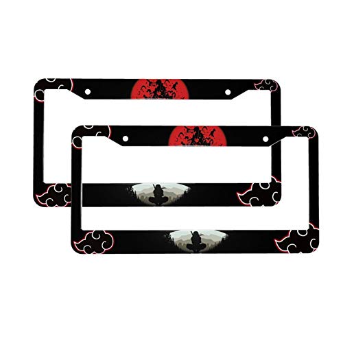 Wrenho Aluminum License Plate Frame with Screw Caps,2Pcs 2 Holes12.3 X 6.3 inch,Anime Licenses Plates Frames,Car Licenses Plate Covers Holders for US Vehicles